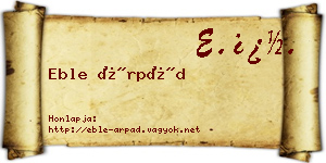 Eble Árpád névjegykártya